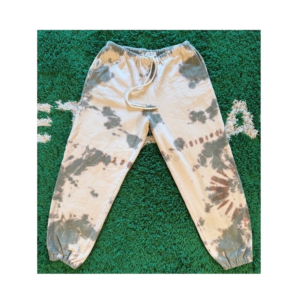 Lucky Brand Sweatpants Womens Small Green Cream Good Tie Dye Joggers